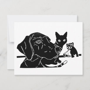Der Haushaltsrat Linolschnitt RSVP Karte