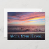 Der hawaiianische Sonnenuntergang Postkarte (Vorne/Hinten)