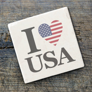 Der "Heart of America" Tumbled Stone Untersetzer