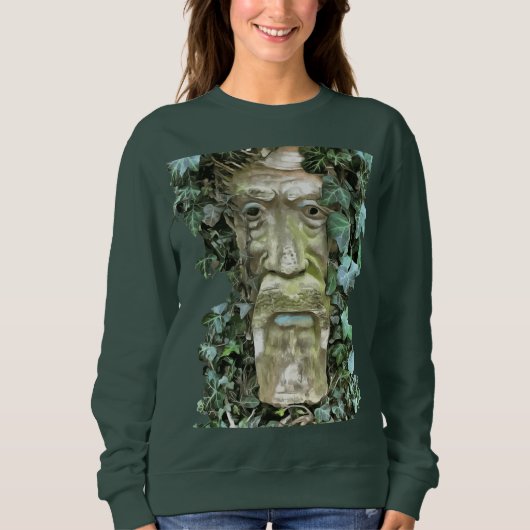 Der heidnische keltische Grüne Mann mit ivy Blätte Sweatshirt (Vorderseite)