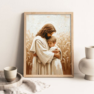 Der Heiland und der Junge, Christliche Wandkunst, Poster