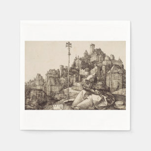 Der Heilige Antonius liest von Albrecht Dürer Serviette