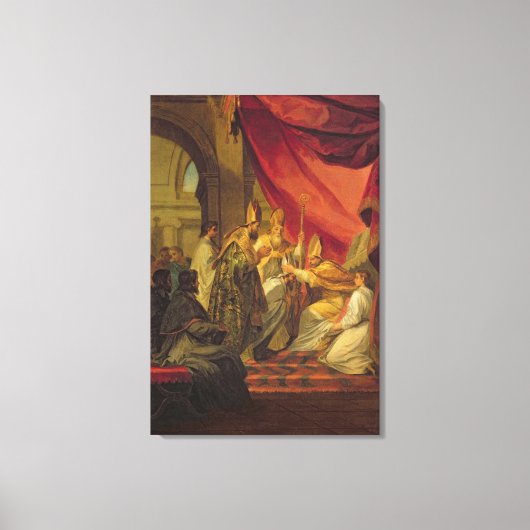 Der Heilige Augustinus, der als Bischof ordiniert  Leinwanddruck (Vorderseite)