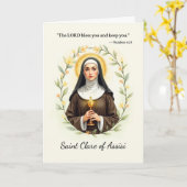 Der Heilige Clare von Assisi Gottes Frieden und Se Karte (Gelbe Blume)