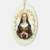 Der Heilige Clare von Assisi Gottes Frieden und Se Keramik Ornament (Links)