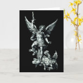Der heilige Erzengel Michael besiegt Satan Christu Karte (Gelbe Blume)