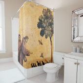 Der heilige Franz von Assisi predigt die Vögel Duschvorhang (Beispiel)