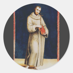 Der Heilige Franz von Assisi von Raffael Renaissan Runder Aufkleber