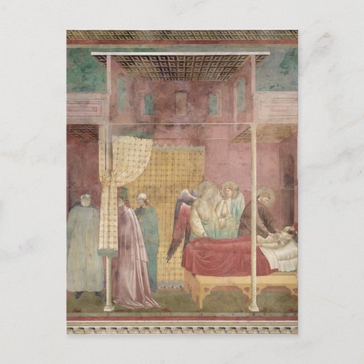 Der Heilige Franziskus heilt den verletzten Mann a Postkarte (Vorderseite)