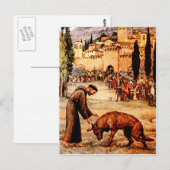 Der heilige Franziskus und der Wolf Postkarte (Vorne/Hinten)