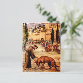 Der heilige Franziskus und der Wolf Postkarte (Stehend Vorderseite)