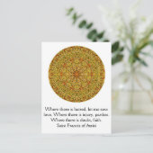 Der Heilige Franziskus von Assisi zitiert über Lie Postkarte (Stehend Vorderseite)