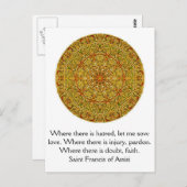 Der Heilige Franziskus von Assisi zitiert über Lie Postkarte (Vorne/Hinten)