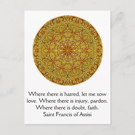 Der Heilige Franziskus von Assisi zitiert über Lie Postkarte (Vorderseite)