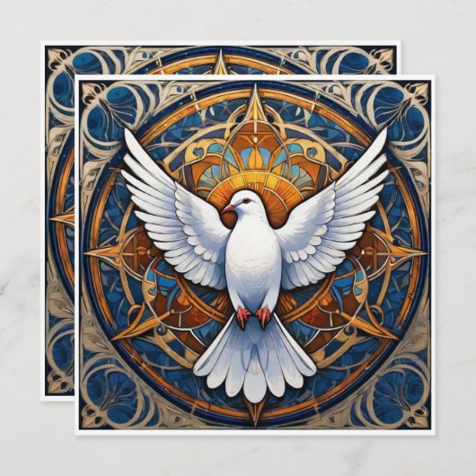 Der Heilige Geist (Taube) 1 Dankeskarte (Vorne/Hinten)