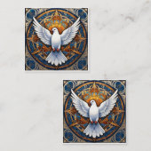 Der Heilige Geist (Taube) 1 Quadratische Visitenkarte (Vorne/Hinten)
