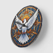 Der Heilige Geist (Taube) 1 Runde Wanduhr (Winkel)