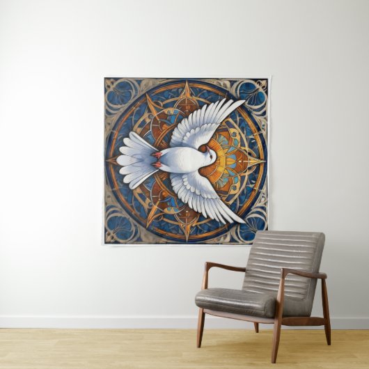 Der Heilige Geist (Taube) 1 Wandteppich (Beispiel (Horizontal))