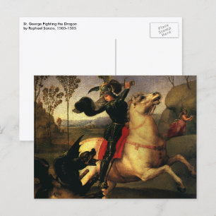 Der heilige Georg im Kampf mit dem Drachen von Raf Postkarte