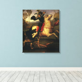 Der heilige Georg kämpft gegen den Drachen von Rap Leinwanddruck (Insitu (Holzboden))