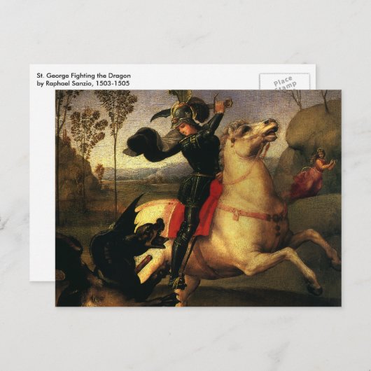Der heilige Georg kämpft gegen den Drachen von Rap Postkarte (Vorne/Hinten)