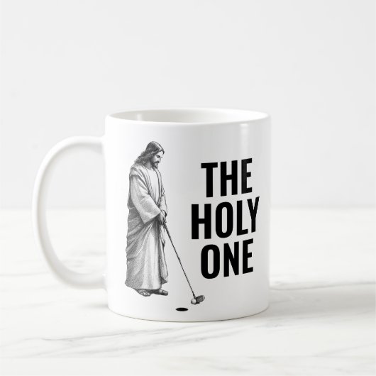 Der Heilige - Golfender Jesus Kaffeetasse (Links)
