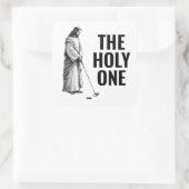Der Heilige - Golfender Jesus Quadratischer Aufkleber (Tasche)