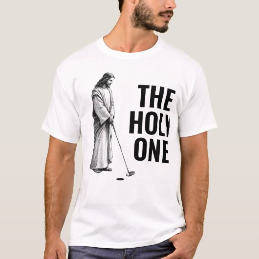 Der Heilige - Golfender Jesus T-Shirt (Vorderseite)