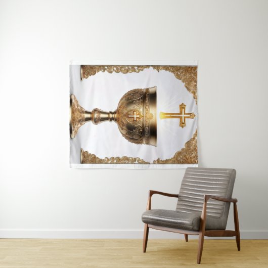 Der heilige Gral katholisch Wandteppich (Beispiel (Horizontal))