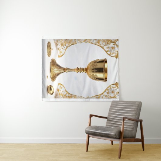 Der heilige Gral katholisch Wandteppich (Beispiel (Horizontal))