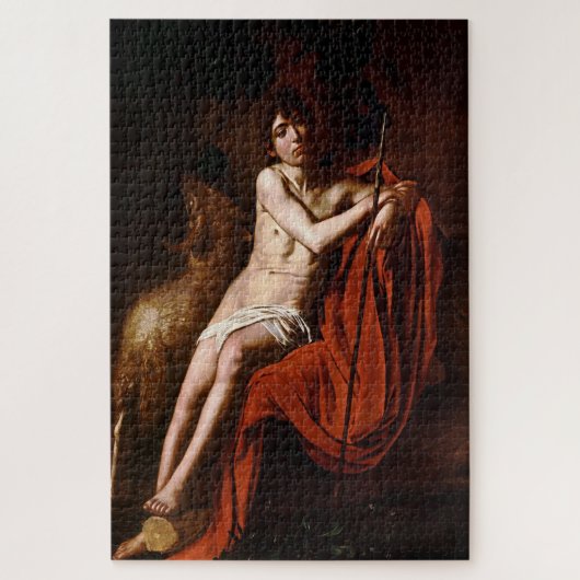 Der Heilige Johannes der Täufer von Caravaggio Puzzle (Vertikal)