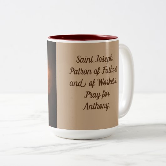 Der Heilige Josef mit dem Christlichen Kind Zweifarbige Tasse (VorderseiteRechts)