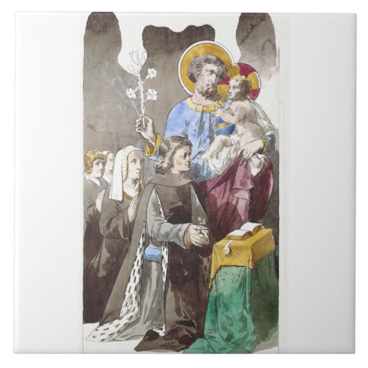 Der heilige Joseph-Patron der Universellen Kirche Fliese (Vorderseite)
