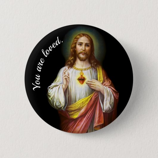 Der heilige Knopf Jesusherz Button (Vorderseite)