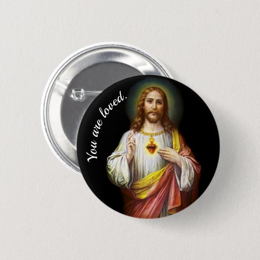 Der heilige Knopf Jesusherz Button (Vorne & Hinten)