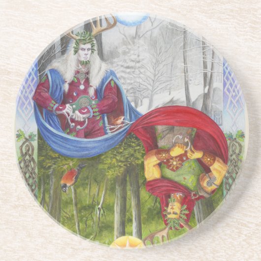 Der Heilige König / Eichenkönig Getränkeuntersetzer (Vorne)