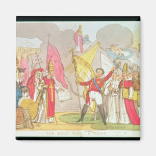 Der heilige Krieg - eine Vision, satirical Cartoon Magnet