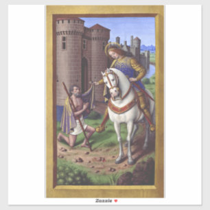 Der heilige Martin von Tours schneidet seinen Mant Aufkleber