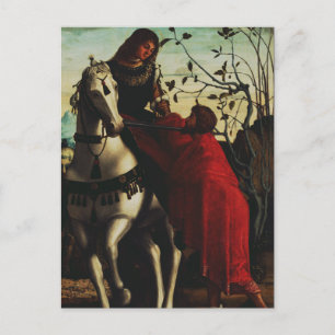 Der heilige Martin von Tours teilt den Mantel Fine Postkarte
