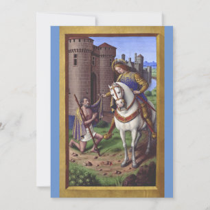 Der heilige Martin von Tours teilt seinen Mantel Dankeskarte