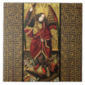 Der heilige Michael Archangel besiegt den Teufel Fliese (Vorderseite)