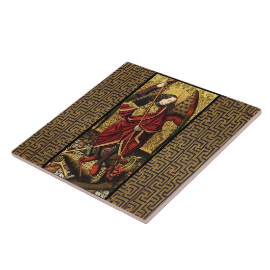 Der heilige Michael Archangel besiegt den Teufel Fliese (Seite)