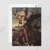 Der heilige Micheal und der Teufel Postkarte (Vorne/Hinten)