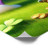 Der heilige Patrick's Day Leprechaun in Pot of Gol Poster (Ecke)