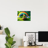 Der heilige Patrick's Day Leprechaun in Pot of Gol Poster (Heimbüro)