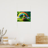Der heilige Patrick's Day Leprechaun in Pot of Gol Poster (Küche)