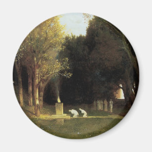 Der heilige Wald von Arnold Bocklin, Vintage Art Magnet