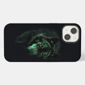 "Der heimsuchende Blick des Nachtwolfs" iPhone Hülle (Rückseite (Horizontal))