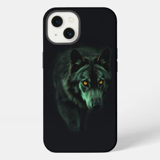 "Der heimsuchende Blick des Nachtwolfs" iPhone Hülle (Rückseite)