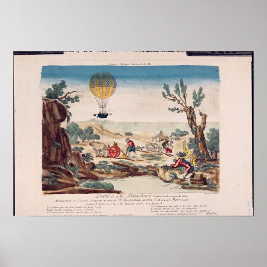 Der Heißluftballon von Jean Pierre Blanchard Poster (Vorne)